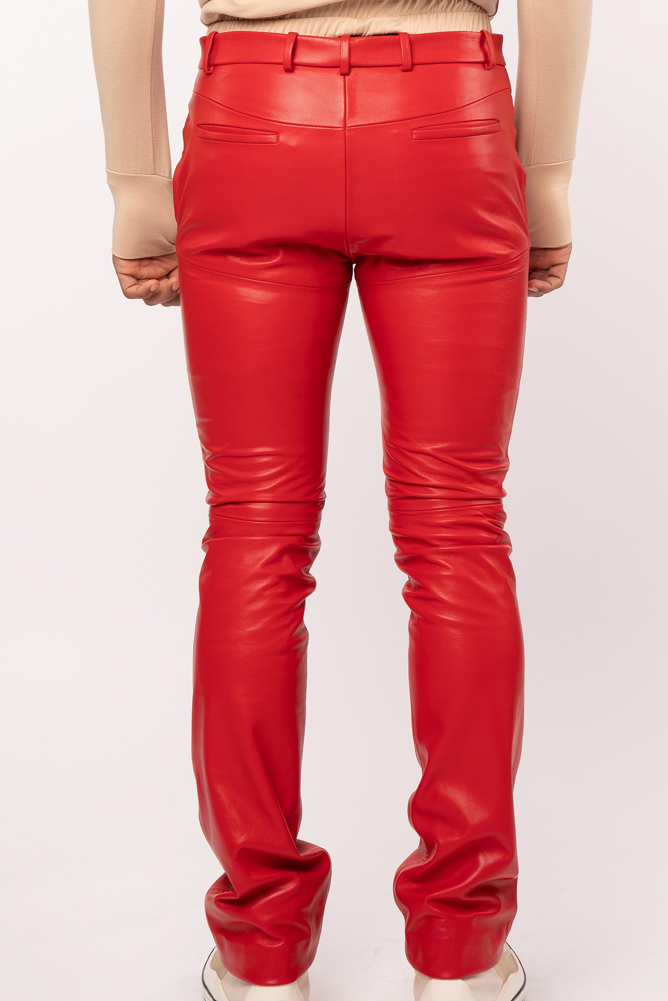 Men Fitted Leather Pants