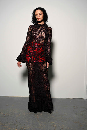 Open image in slideshow, Floral Lace Gown
